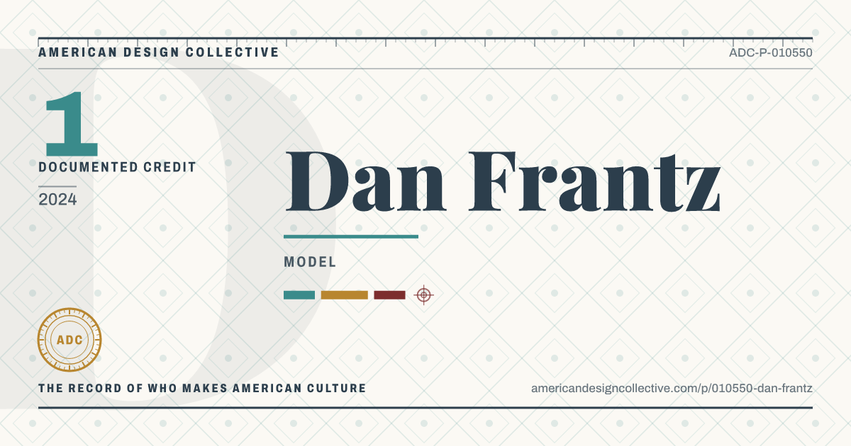 Registry card for Dan Frantz: the ADC seal, Dan Frantz, and how much is on record.