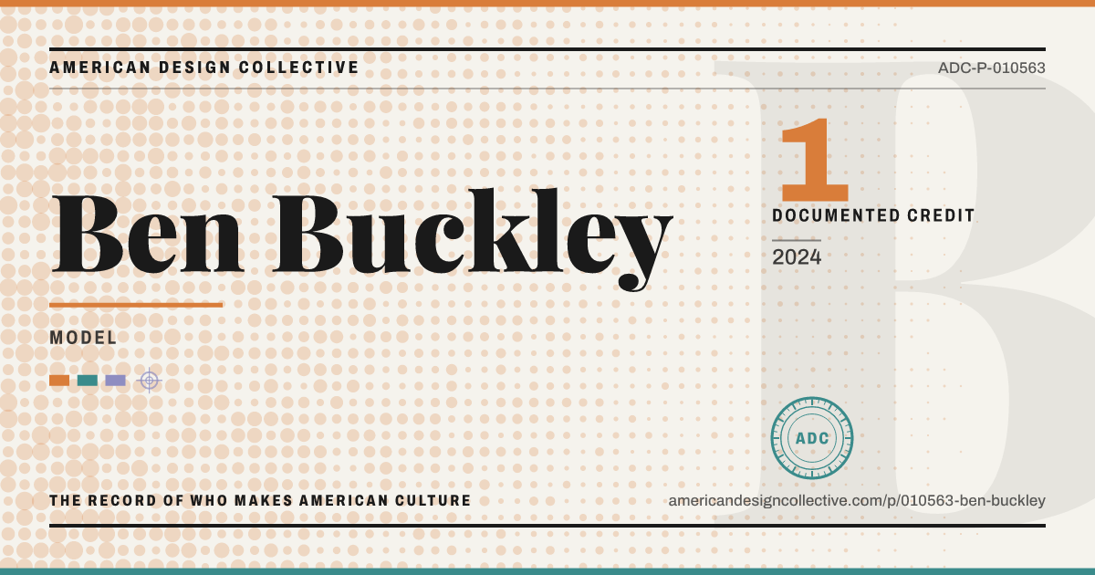 Registry card for Ben Buckley: the ADC seal, Ben Buckley, and how much is on record.