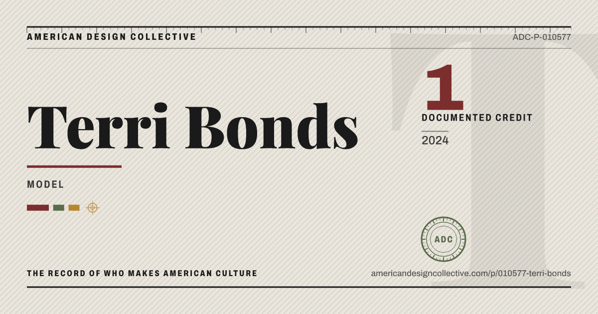 Registry card for Terri Bonds: the ADC seal, Terri Bonds, and how much is on record.