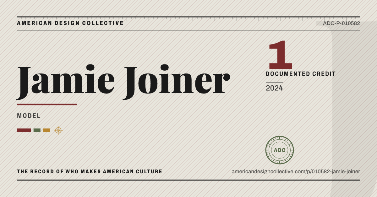 Registry card for Jamie Joiner: the ADC seal, Jamie Joiner, and how much is on record.