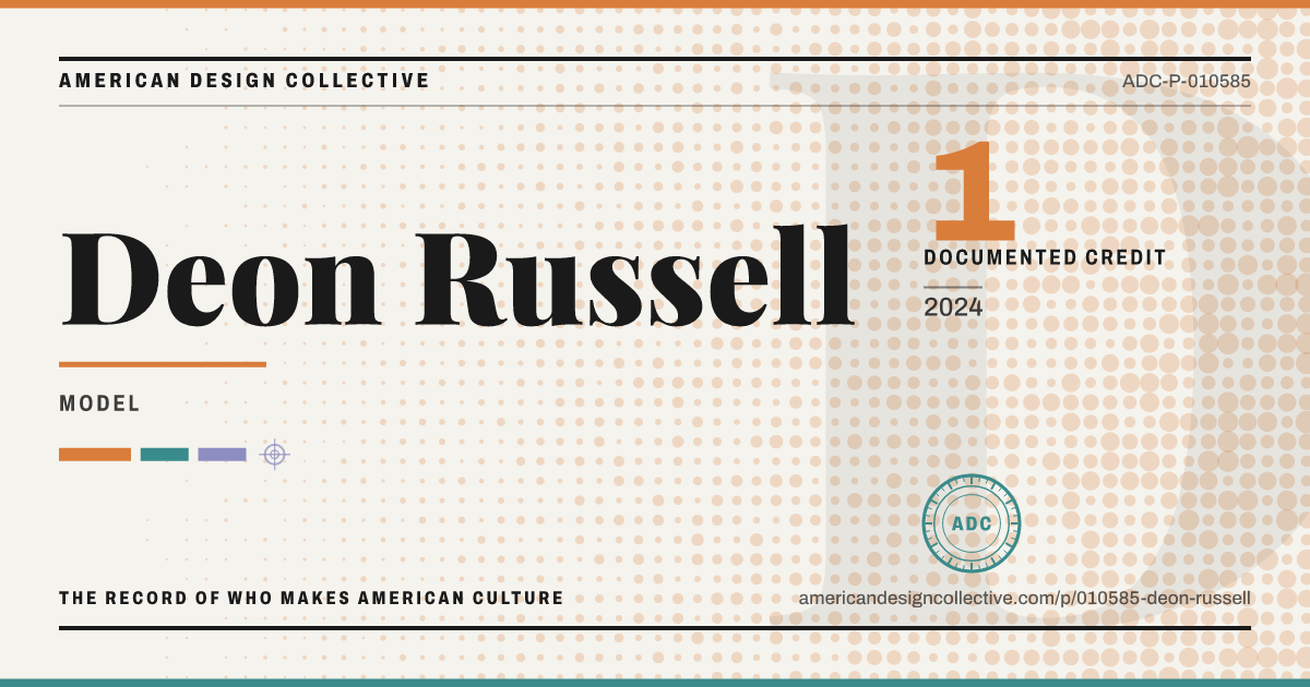 Registry card for Deon Russell: the ADC seal, Deon Russell, and how much is on record.