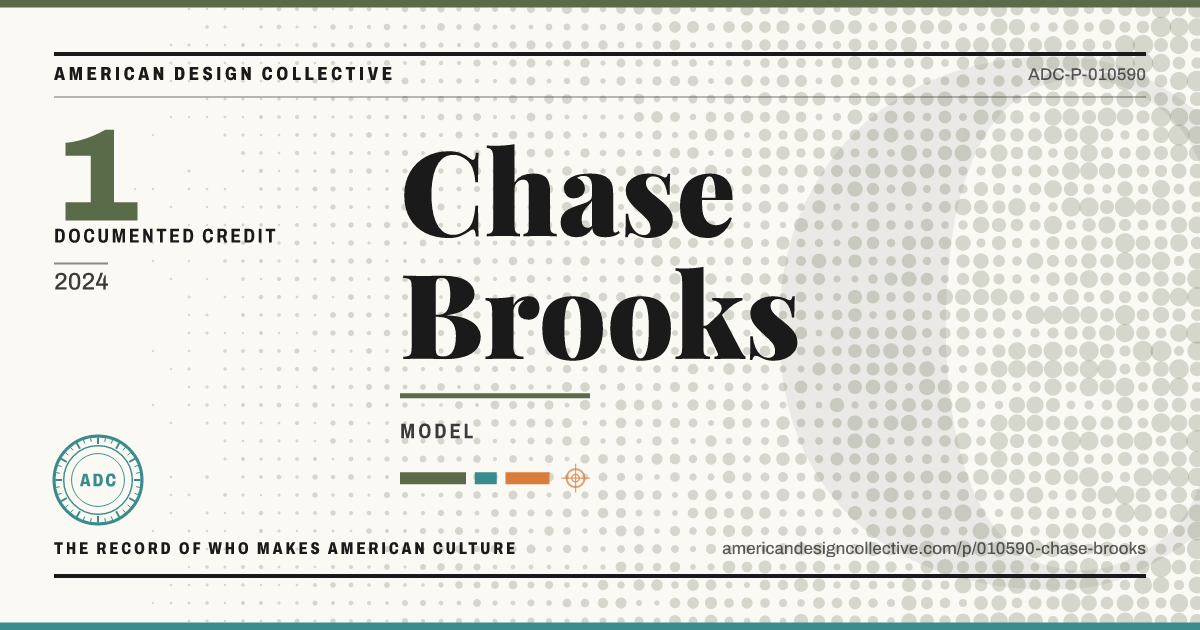 Registry card for Chase Brooks: the ADC seal, Chase Brooks, and how much is on record.