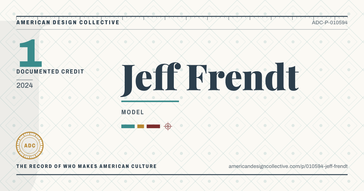 Registry card for Jeff Frendt: the ADC seal, Jeff Frendt, and how much is on record.