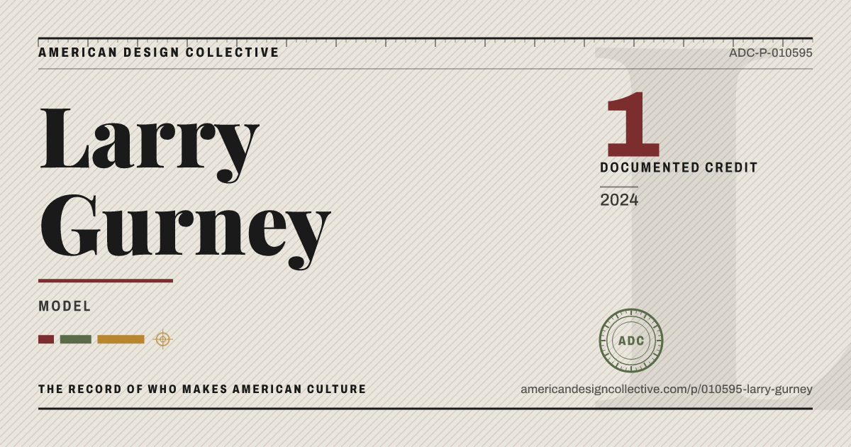 Registry card for Larry Gurney: the ADC seal, Larry Gurney, and how much is on record.