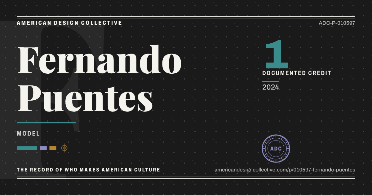 Registry card for Fernando Puentes: the ADC seal, Fernando Puentes, and how much is on record.