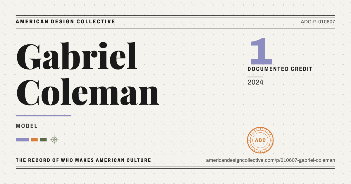 Registry card for Gabriel Coleman: the ADC seal, Gabriel Coleman, and how much is on record.