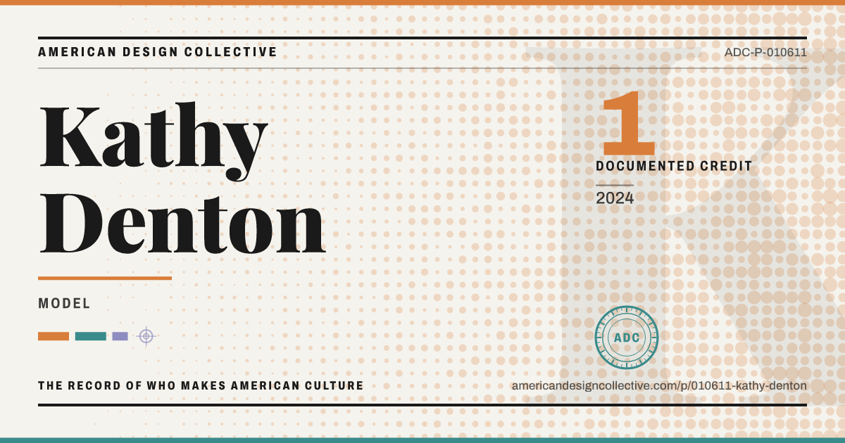 Registry card for Kathy Denton: the ADC seal, Kathy Denton, and how much is on record.