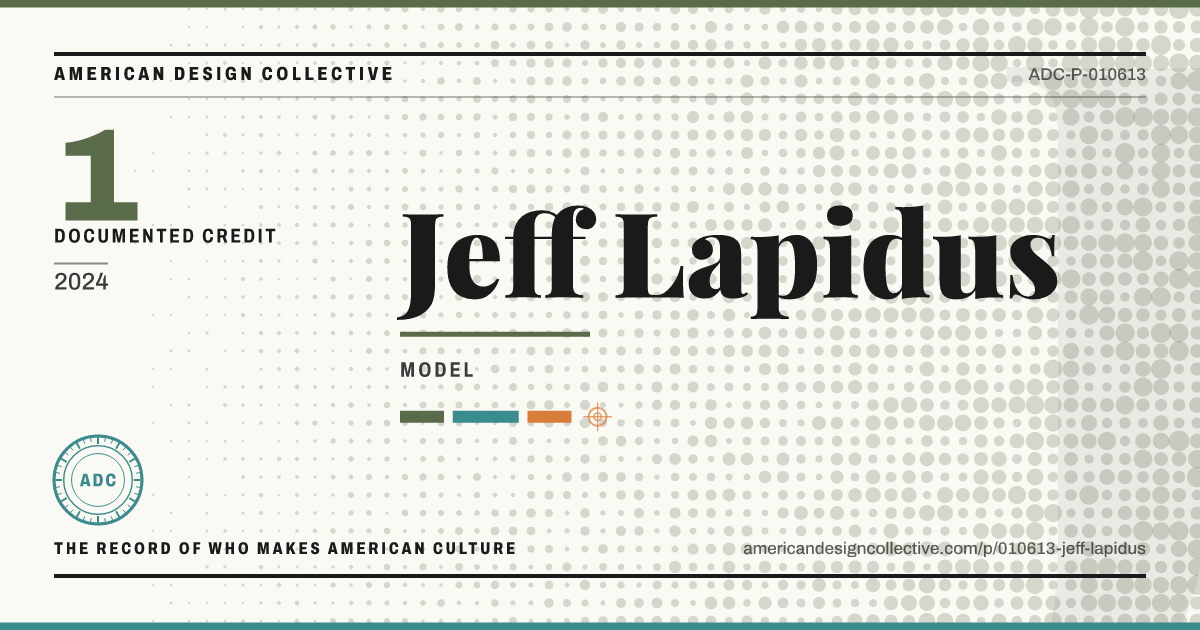 Registry card for Jeff Lapidus: the ADC seal, Jeff Lapidus, and how much is on record.