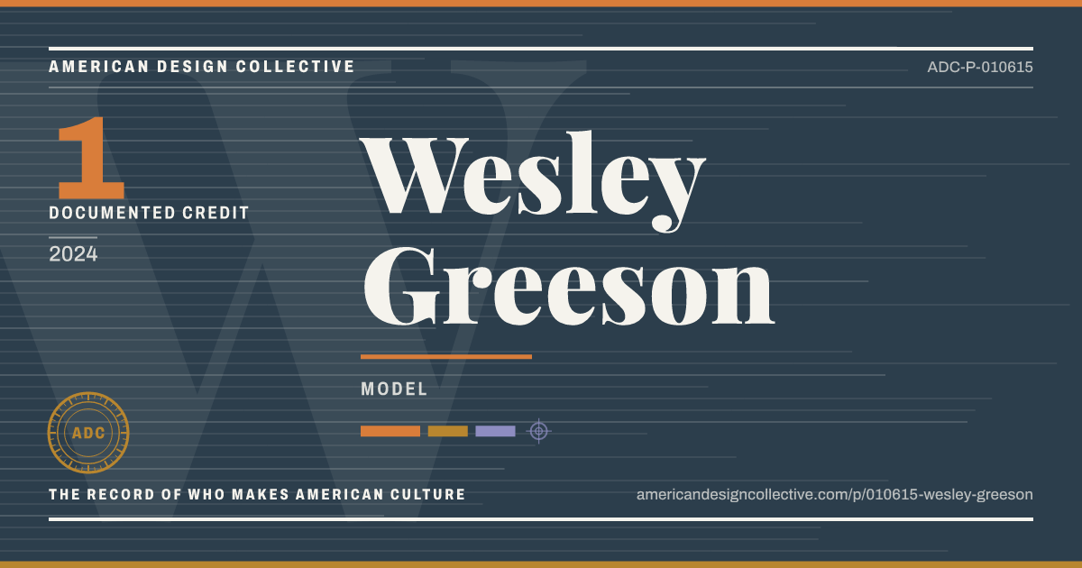 Registry card for Wesley Greeson: the ADC seal, Wesley Greeson, and how much is on record.
