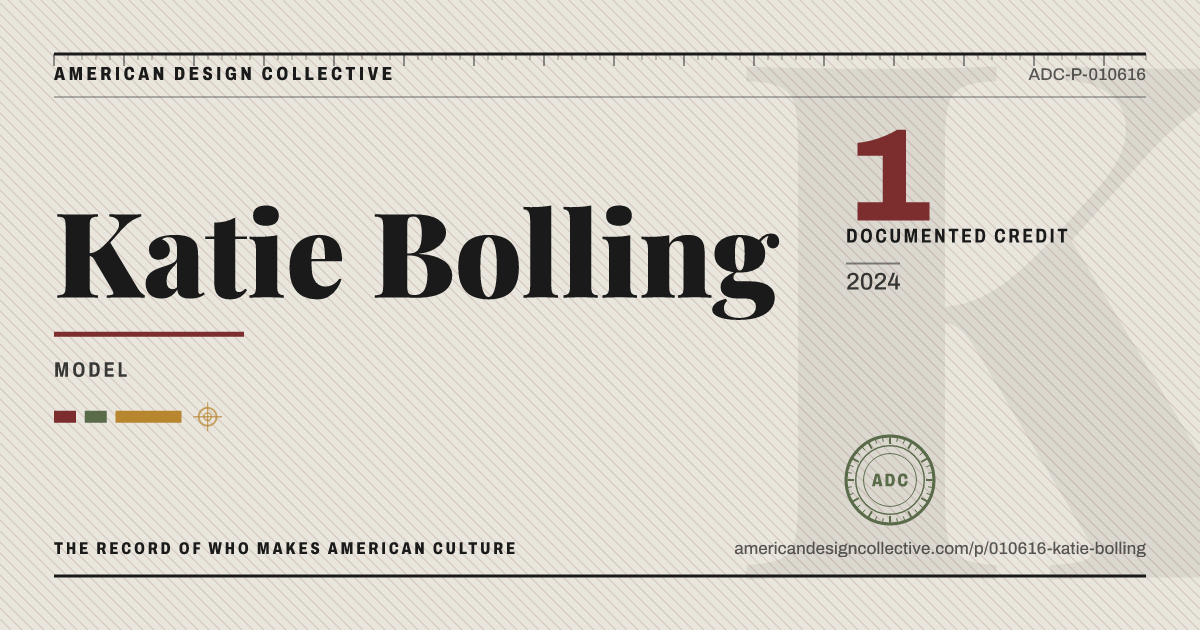 Registry card for Katie Bolling: the ADC seal, Katie Bolling, and how much is on record.