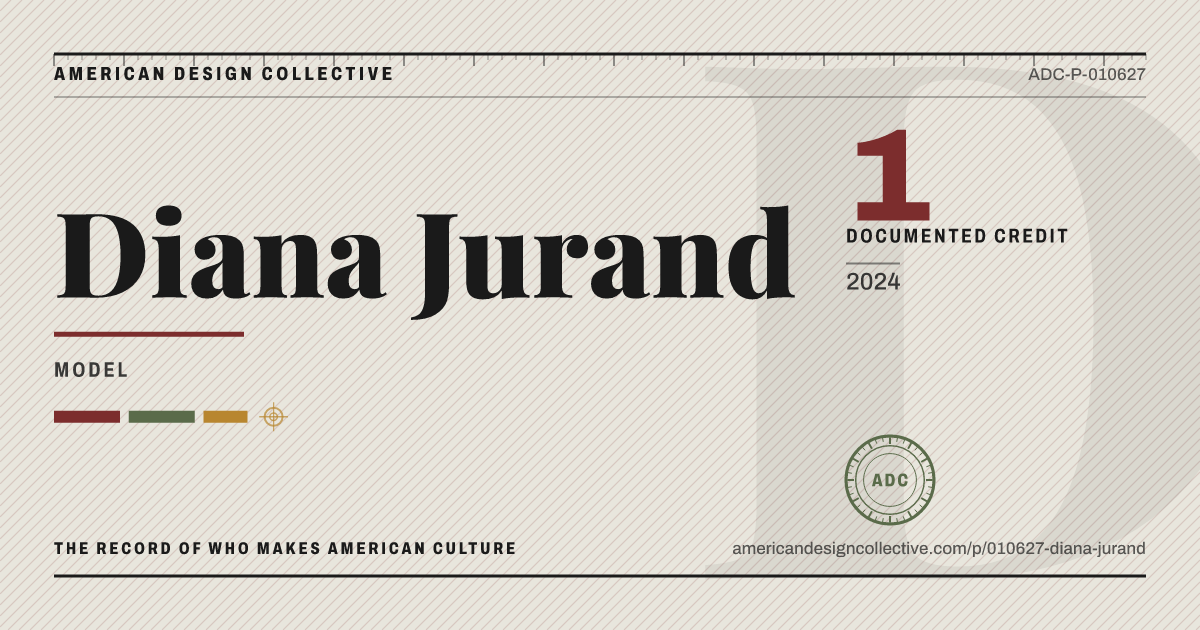 Registry card for Diana Jurand: the ADC seal, Diana Jurand, and how much is on record.