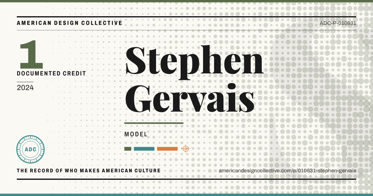 Registry card for Stephen Gervais: the ADC seal, Stephen Gervais, and how much is on record.