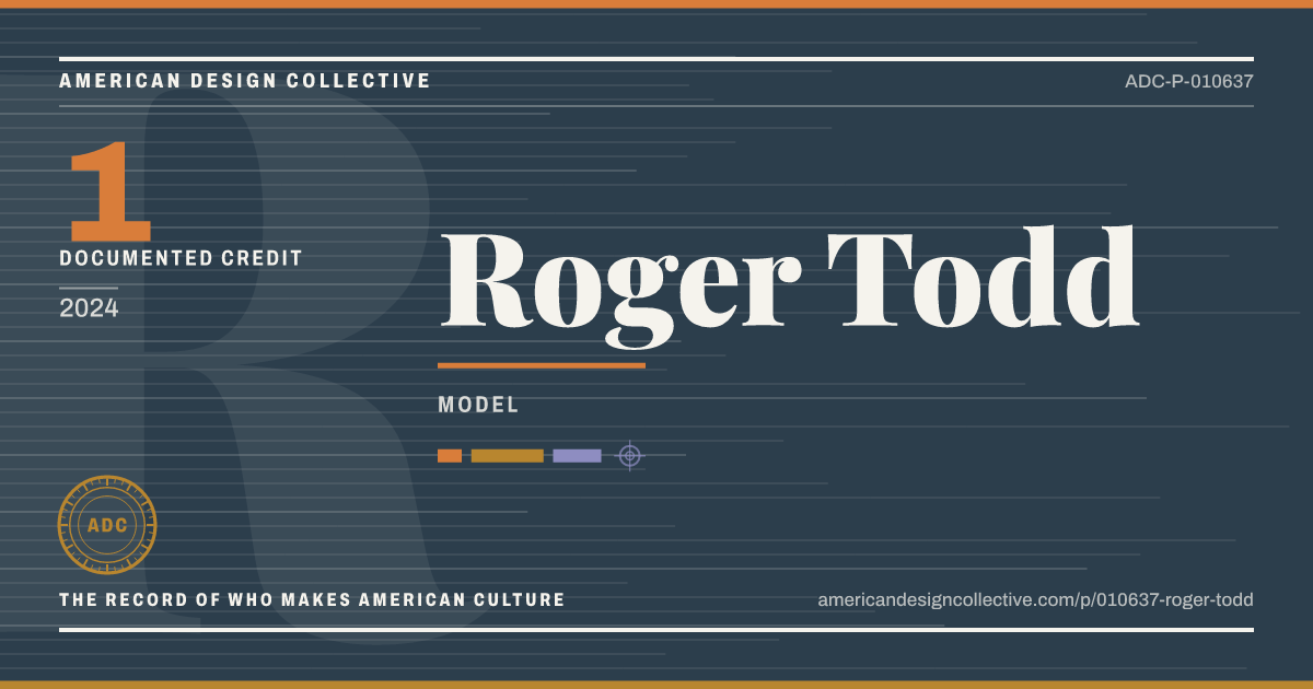 Registry card for Roger Todd: the ADC seal, Roger Todd, and how much is on record.