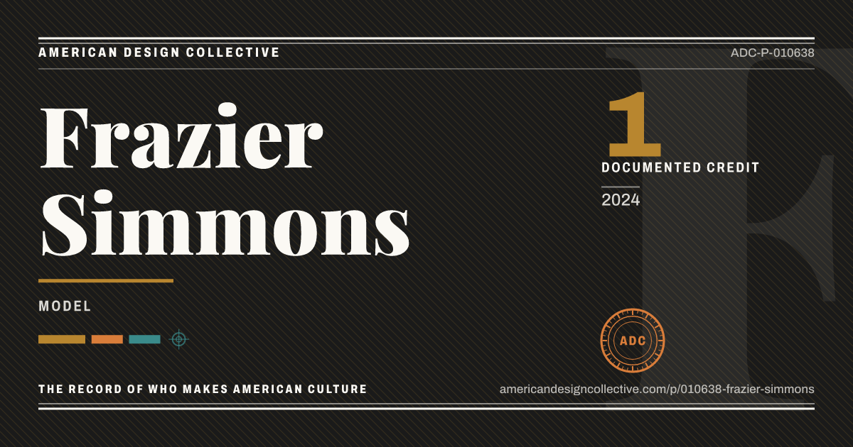 Registry card for Frazier Simmons: the ADC seal, Frazier Simmons, and how much is on record.