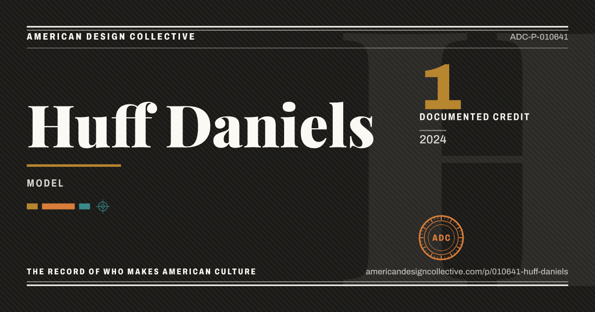 Registry card for Huff Daniels: the ADC seal, Huff Daniels, and how much is on record.