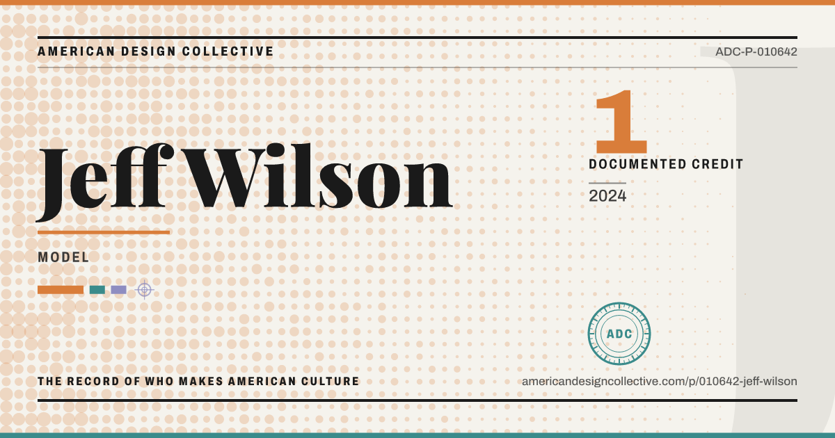 Registry card for Jeff Wilson: the ADC seal, Jeff Wilson, and how much is on record.