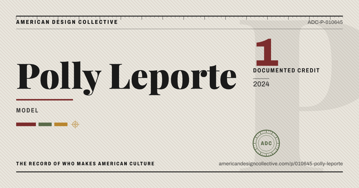 Registry card for Polly Leporte: the ADC seal, Polly Leporte, and how much is on record.