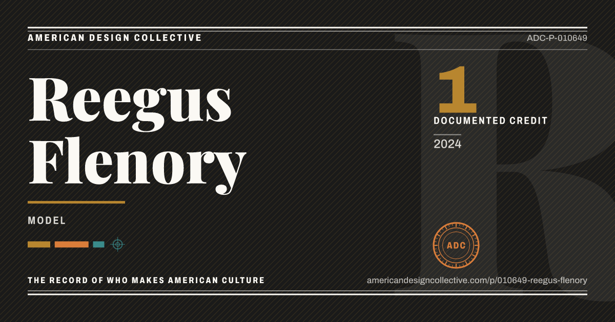 Registry card for Reegus Flenory: the ADC seal, Reegus Flenory, and how much is on record.