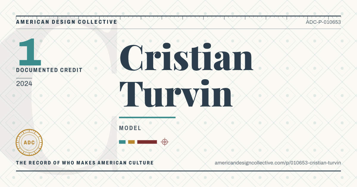 Registry card for Cristian Turvin: the ADC seal, Cristian Turvin, and how much is on record.