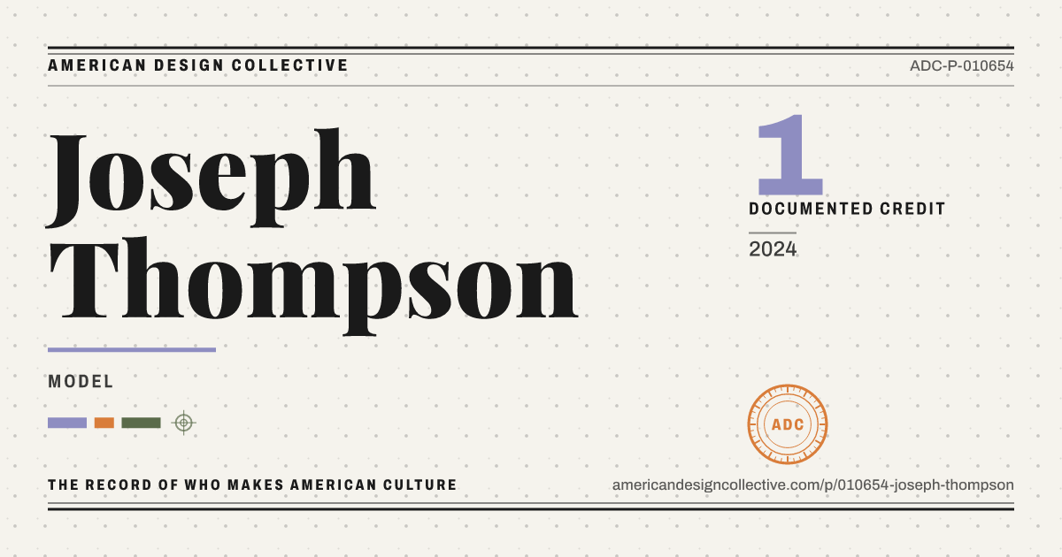 Registry card for Joseph Thompson: the ADC seal, Joseph Thompson, and how much is on record.