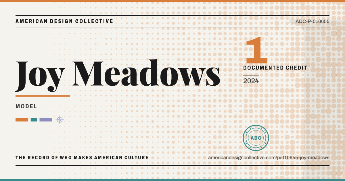 Registry card for Joy Meadows: the ADC seal, Joy Meadows, and how much is on record.