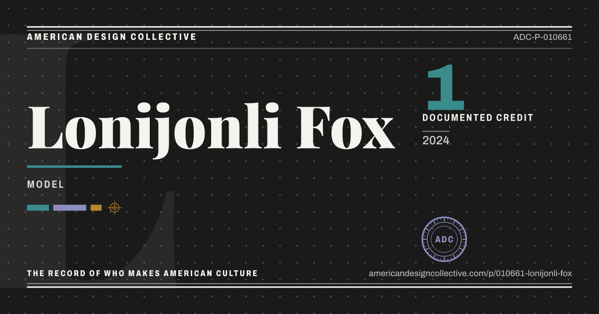 Registry card for Lonijonli Fox: the ADC seal, Lonijonli Fox, and how much is on record.