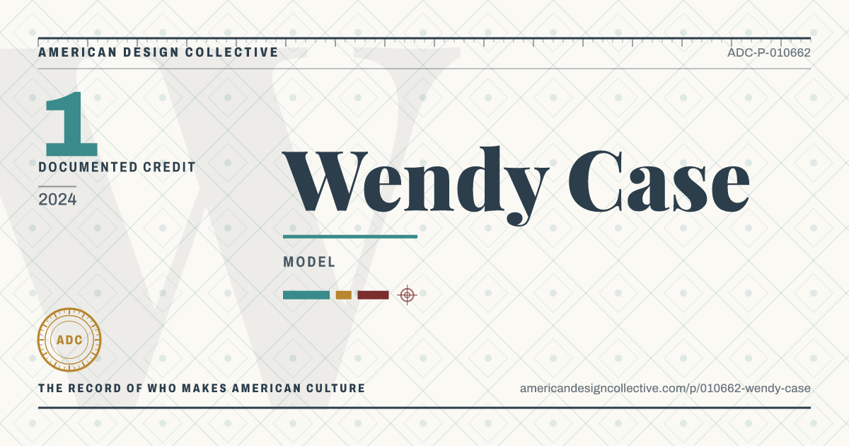 Registry card for Wendy Case: the ADC seal, Wendy Case, and how much is on record.
