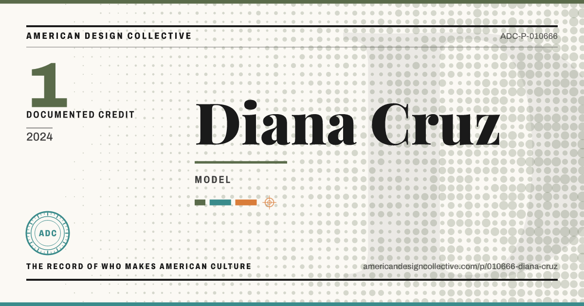 Registry card for Diana Cruz: the ADC seal, Diana Cruz, and how much is on record.