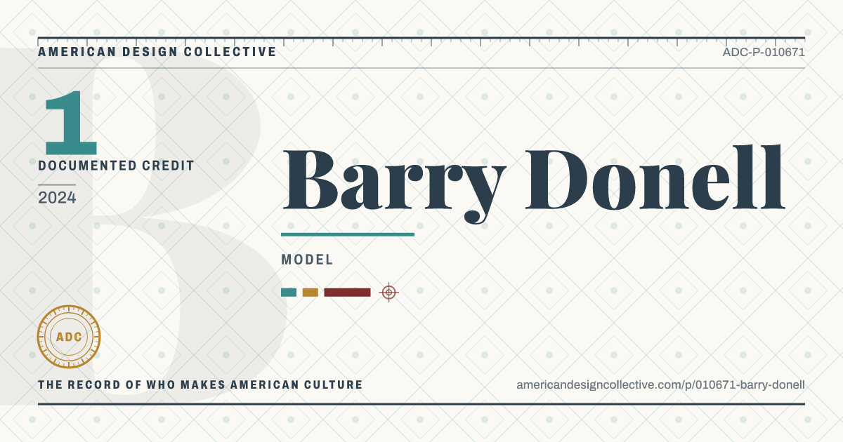 Registry card for Barry Donell: the ADC seal, Barry Donell, and how much is on record.