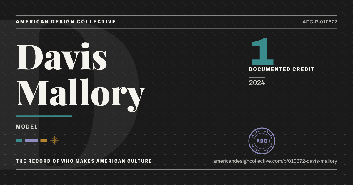 Registry card for Davis Mallory: the ADC seal, Davis Mallory, and how much is on record.