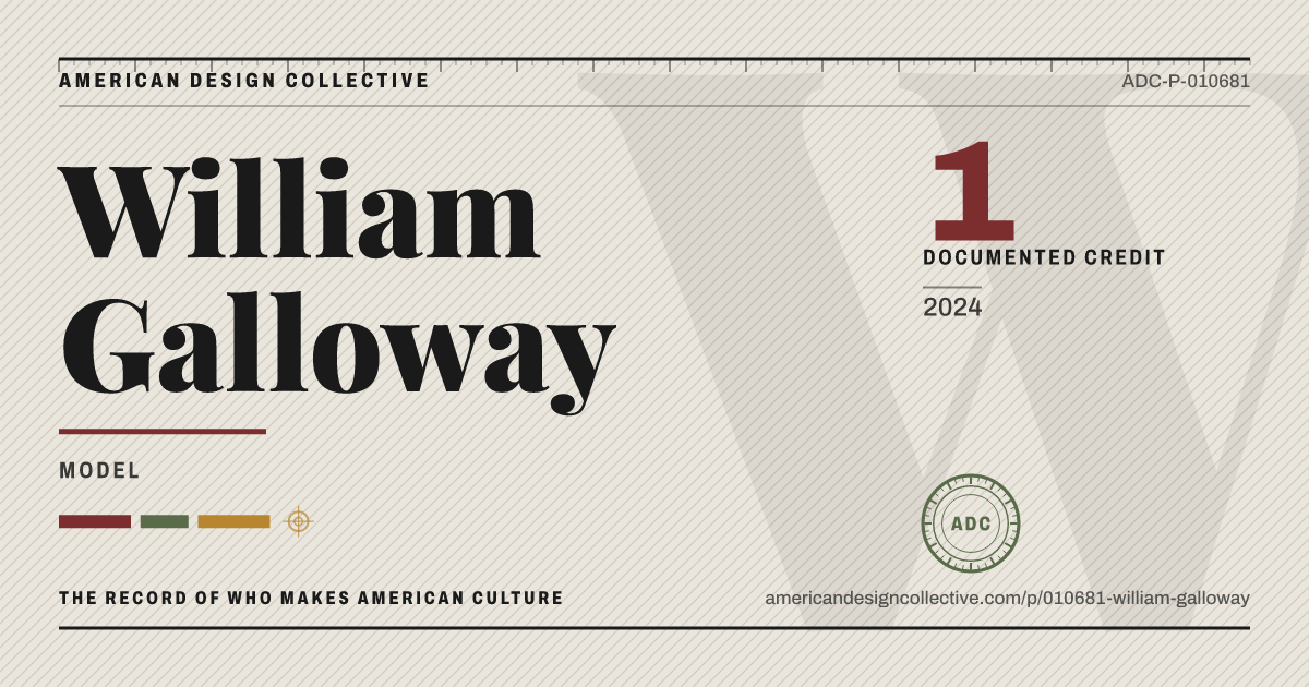 Registry card for William Galloway: the ADC seal, William Galloway, and how much is on record.