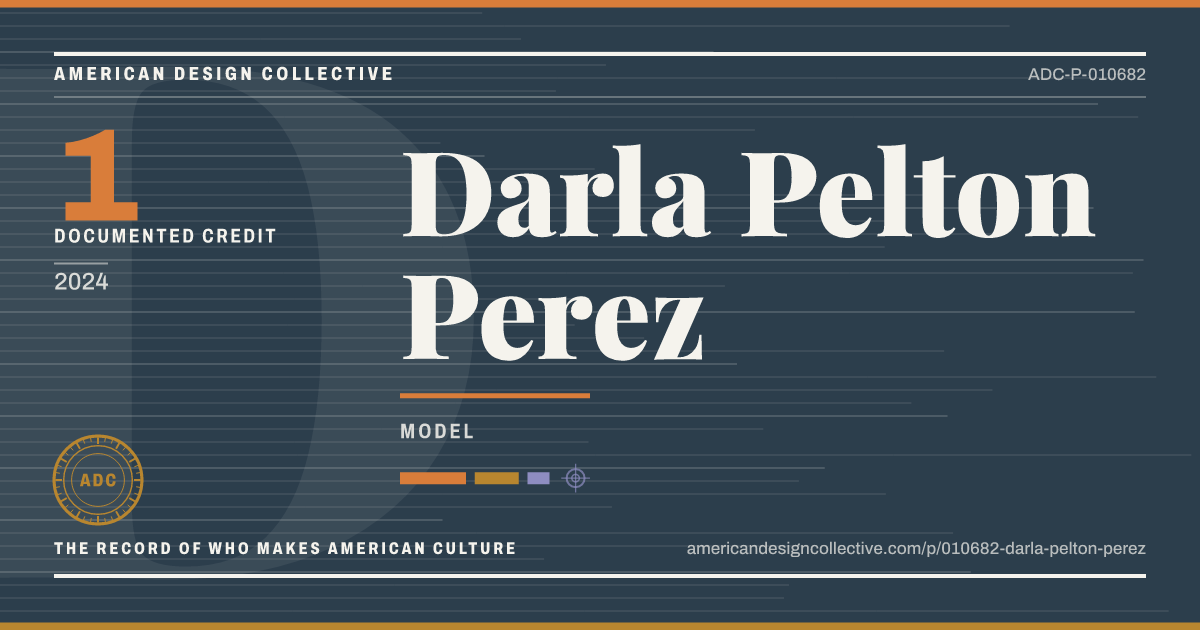 Registry card for Darla Pelton Perez: the ADC seal, Darla Pelton Perez, and how much is on record.