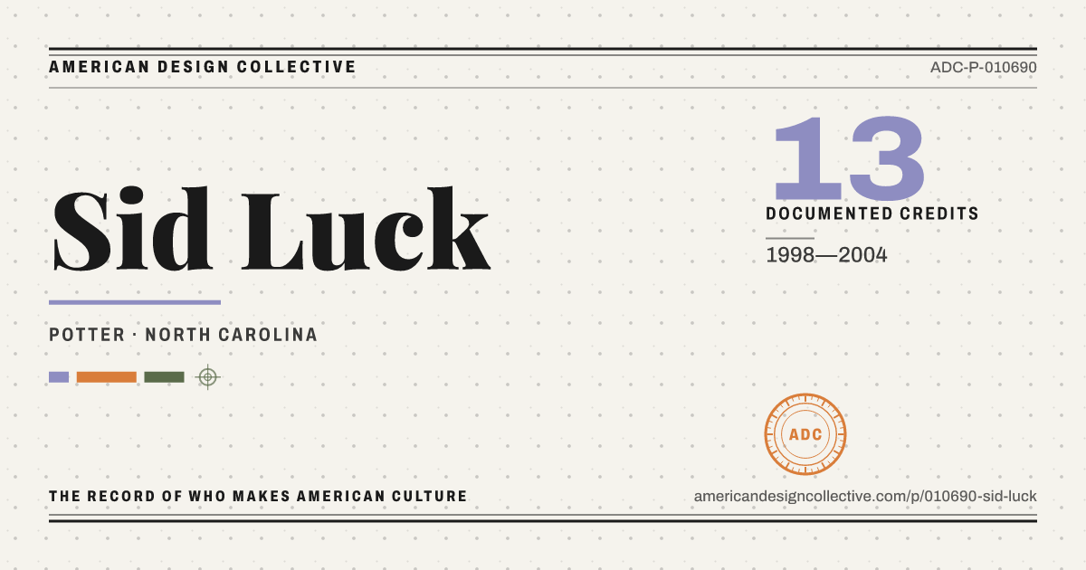 Registry card for Sid Luck: the ADC seal, Sid Luck, and how much is on record.