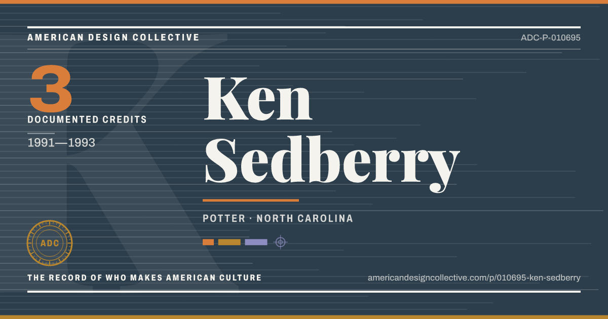 Registry card for Ken Sedberry: the ADC seal, Ken Sedberry, and how much is on record.