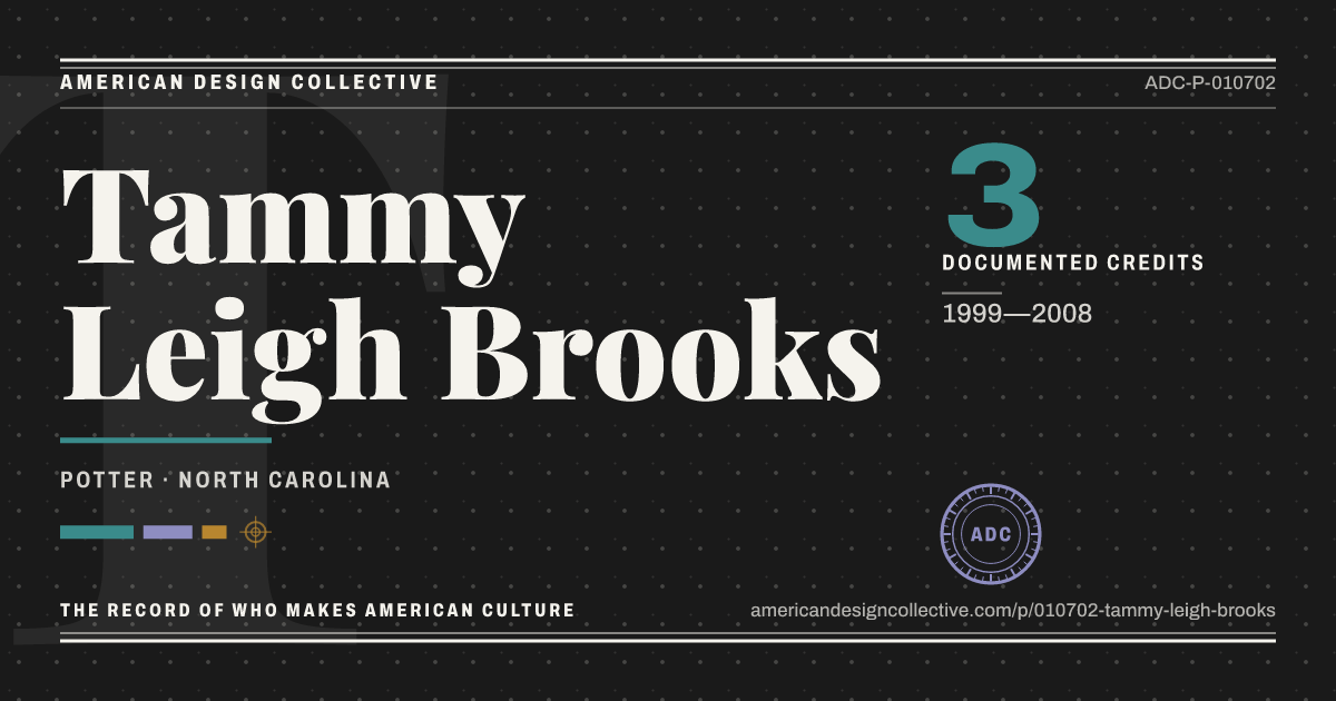 Registry card for Tammy Leigh Brooks: the ADC seal, Tammy Leigh Brooks, and how much is on record.