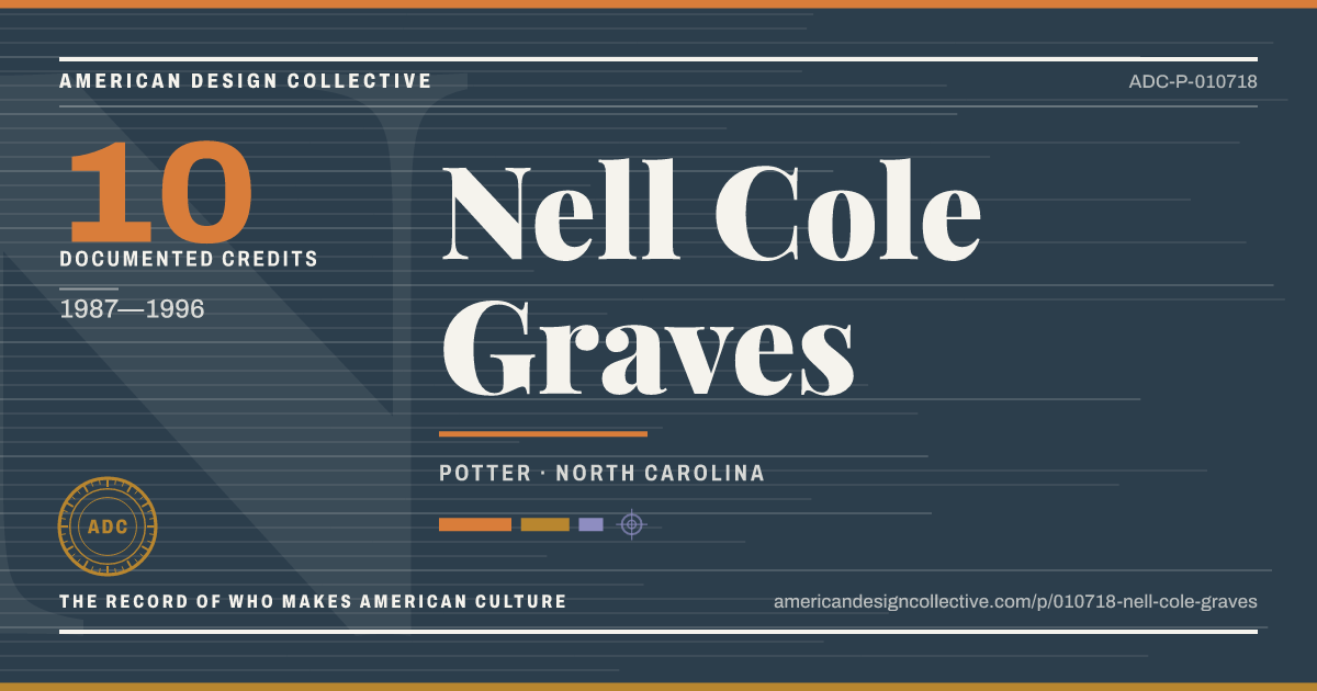 Registry card for Nell Cole Graves: the ADC seal, Nell Cole Graves, and how much is on record.