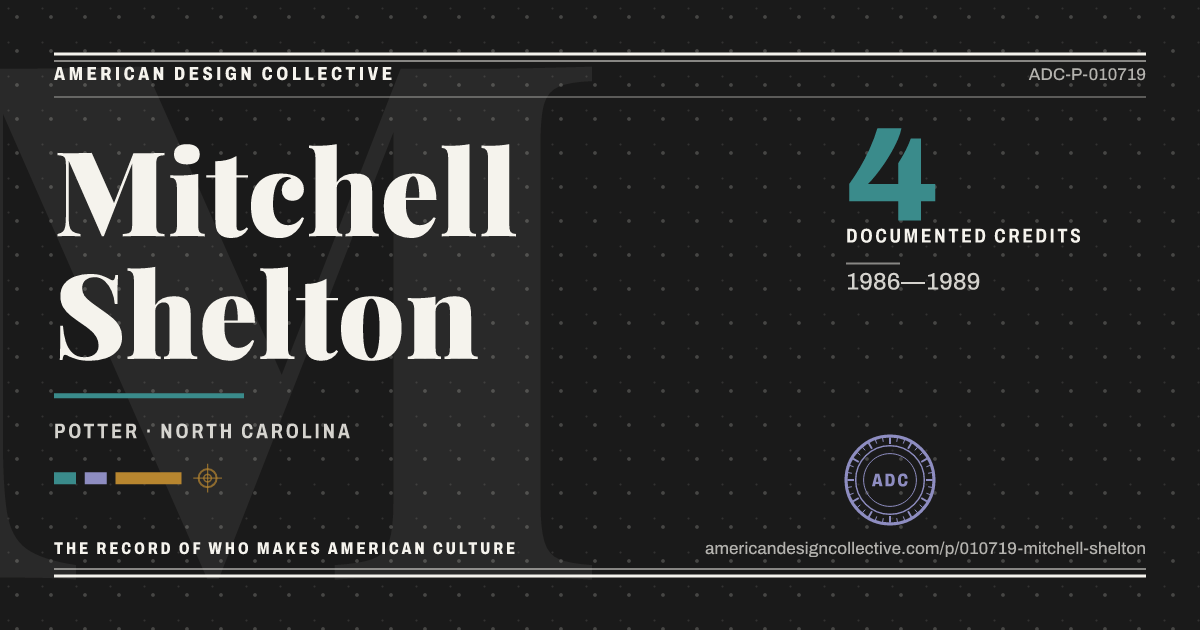 Registry card for Mitchell Shelton: the ADC seal, Mitchell Shelton, and how much is on record.
