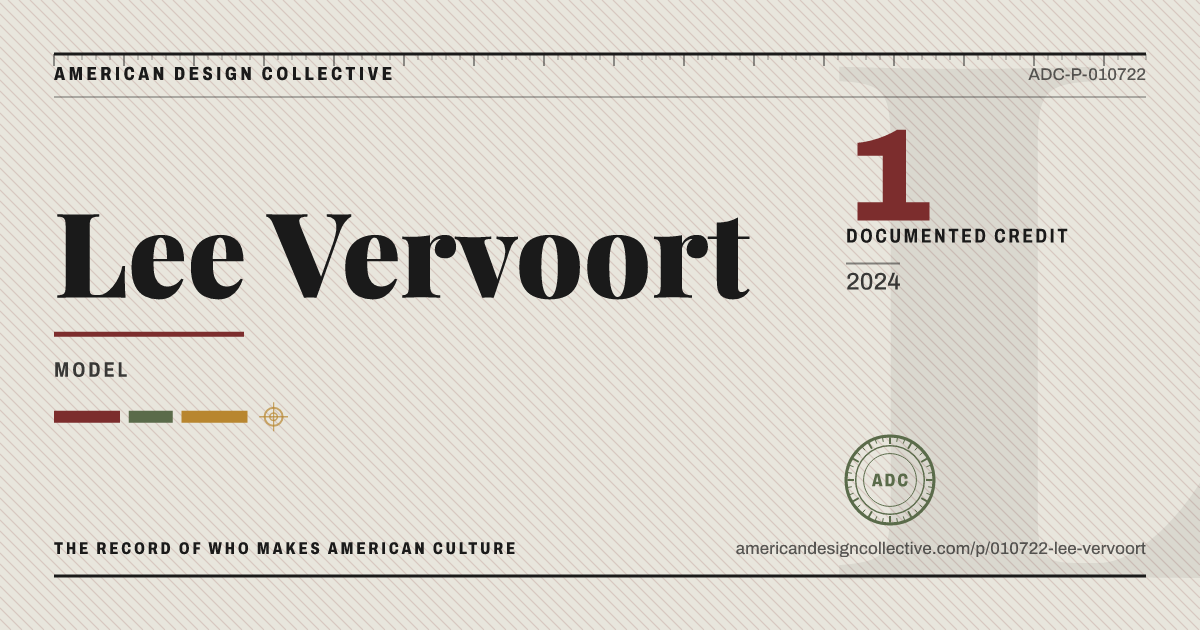 Registry card for Lee Vervoort: the ADC seal, Lee Vervoort, and how much is on record.