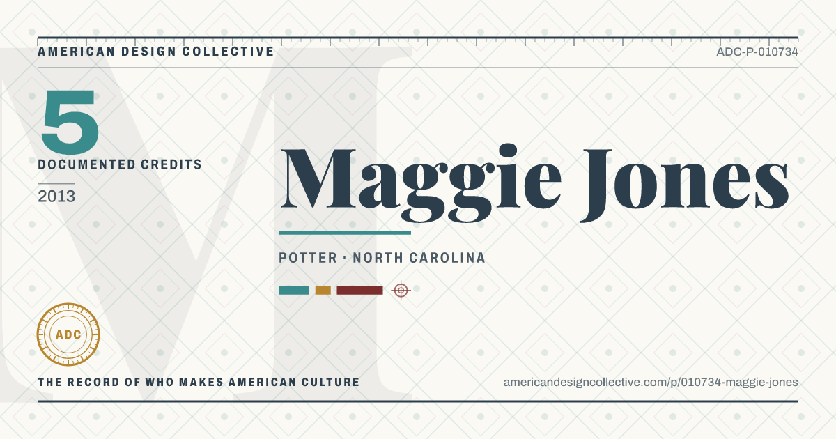 Registry card for Maggie Jones: the ADC seal, Maggie Jones, and how much is on record.