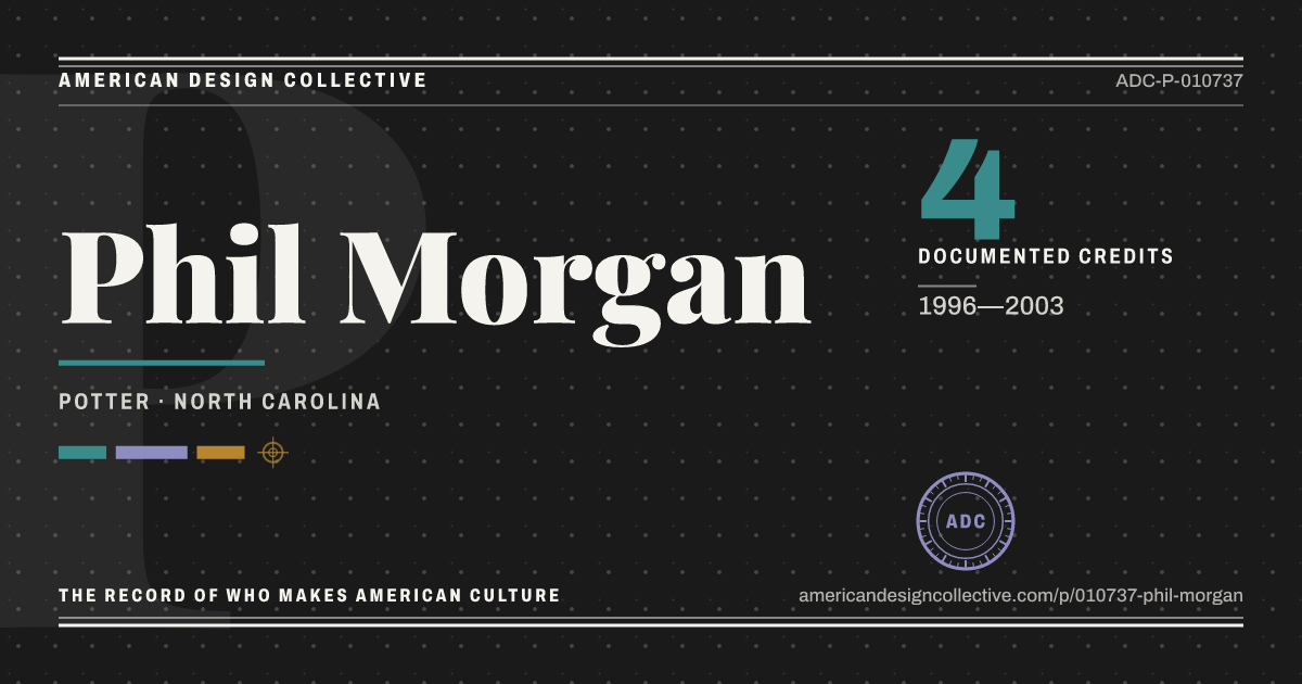 Registry card for Phil Morgan: the ADC seal, Phil Morgan, and how much is on record.