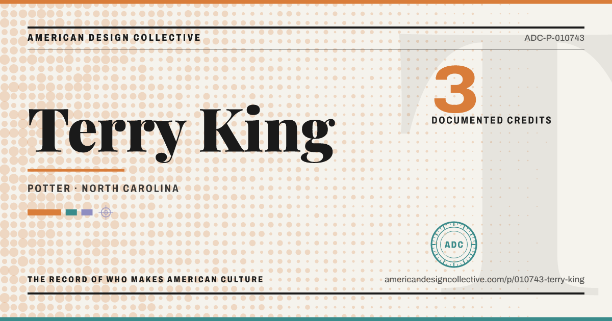 Registry card for Terry King: the ADC seal, Terry King, and how much is on record.