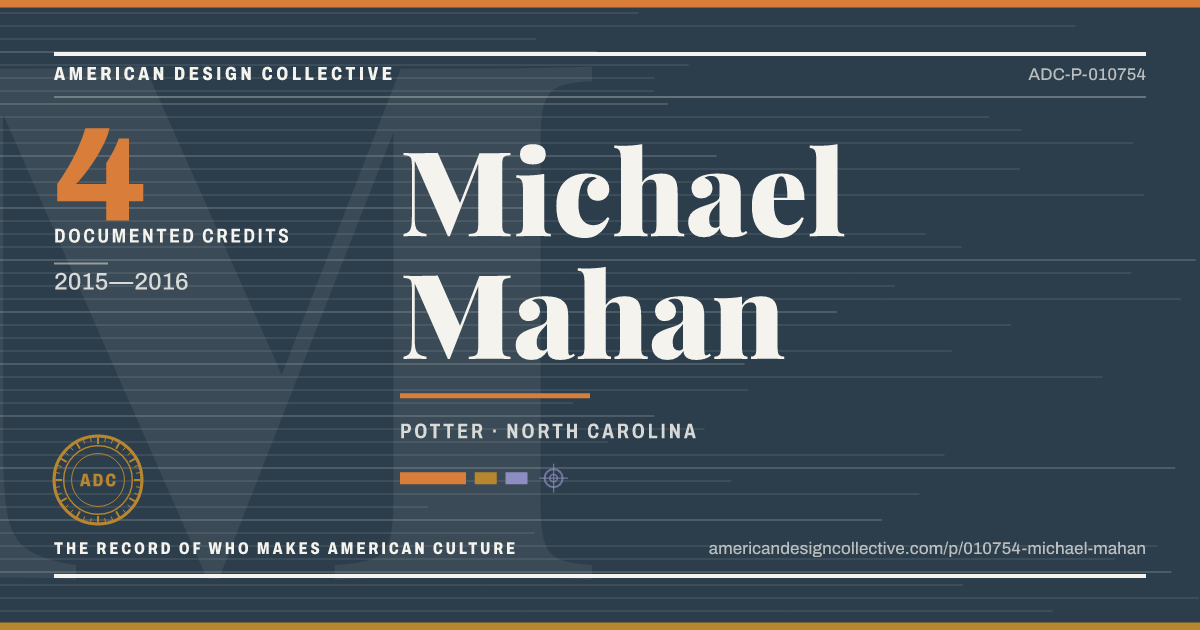 Registry card for Michael Mahan: the ADC seal, Michael Mahan, and how much is on record.