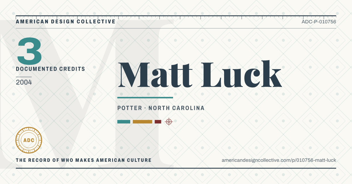 Registry card for Matt Luck: the ADC seal, Matt Luck, and how much is on record.