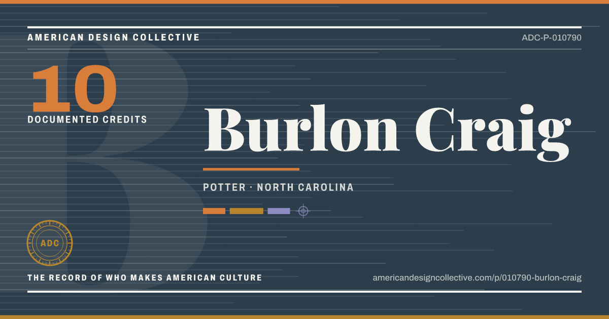 Registry card for Burlon Craig: the ADC seal, Burlon Craig, and how much is on record.