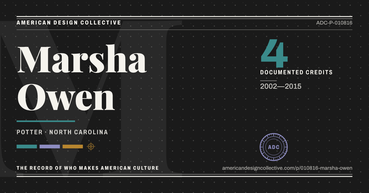 Registry card for Marsha Owen: the ADC seal, Marsha Owen, and how much is on record.