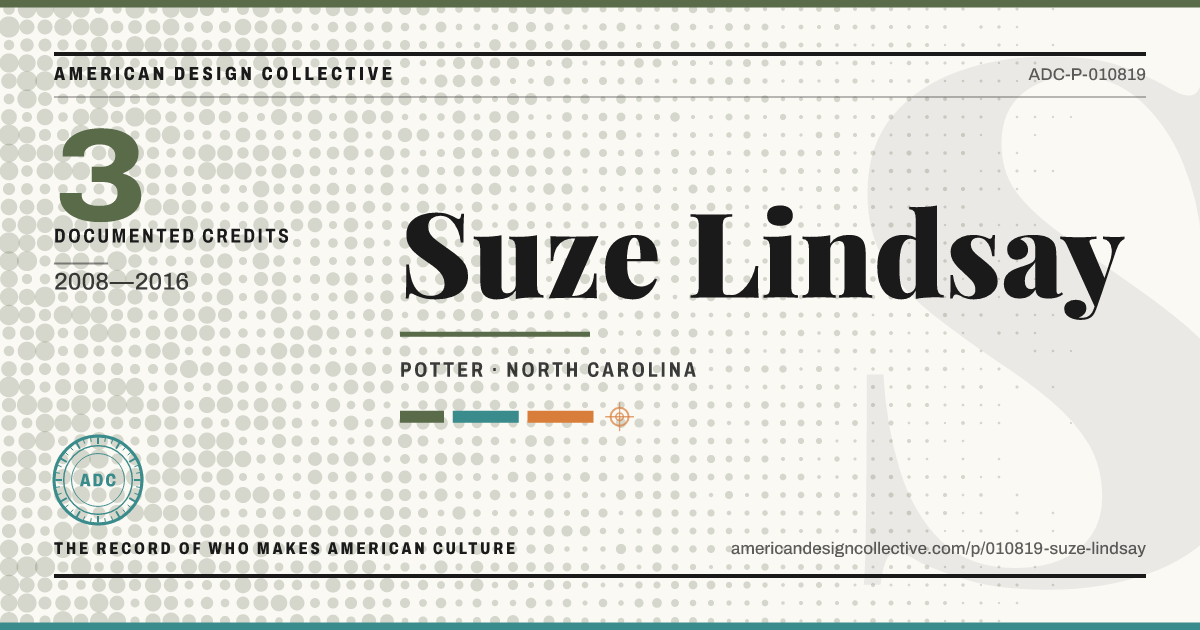 Registry card for Suze Lindsay: the ADC seal, Suze Lindsay, and how much is on record.