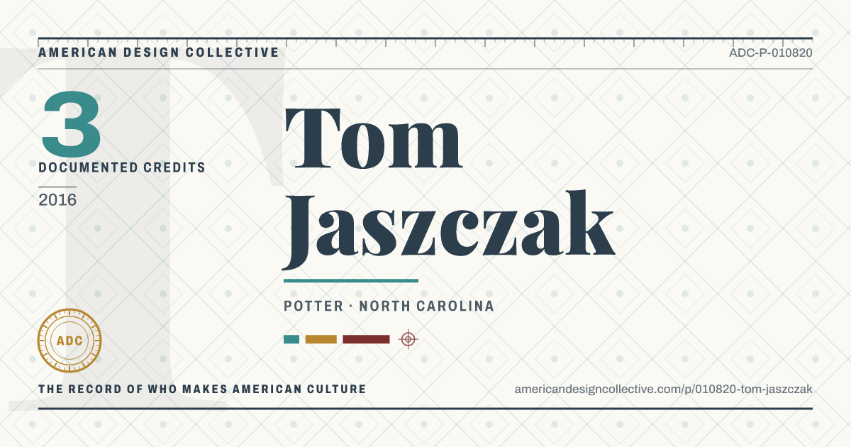 Registry card for Tom Jaszczak: the ADC seal, Tom Jaszczak, and how much is on record.