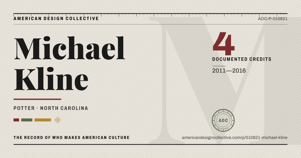 Registry card for Michael Kline: the ADC seal, Michael Kline, and how much is on record.