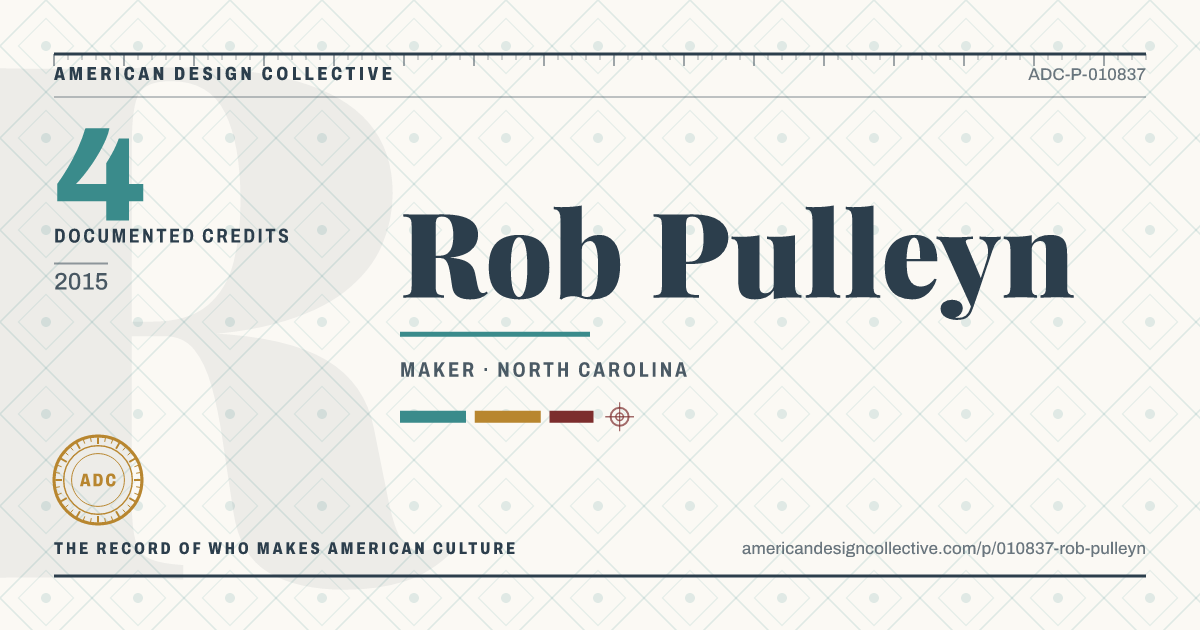 Registry card for Rob Pulleyn: the ADC seal, Rob Pulleyn, and how much is on record.