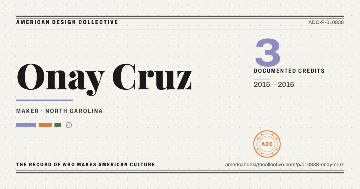 Registry card for Onay Cruz: the ADC seal, Onay Cruz, and how much is on record.